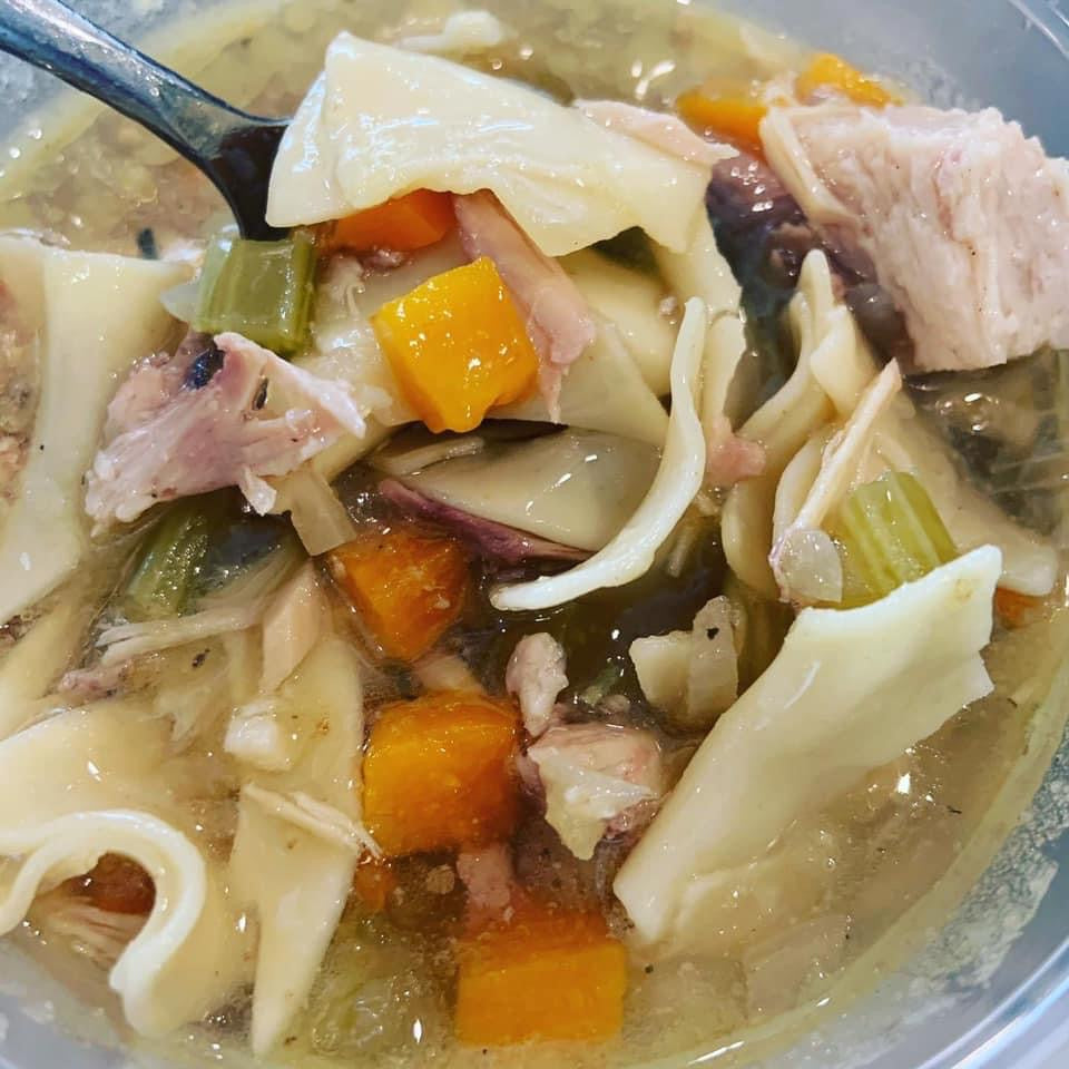 Frozen Rosemary Turkey Noodle Soup